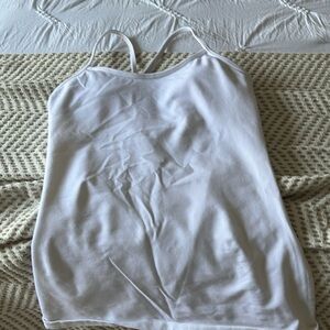 White razor back workout top